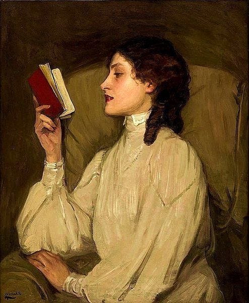 Título y autor desconocidos. | Woman reading, Reading art, Art painting
