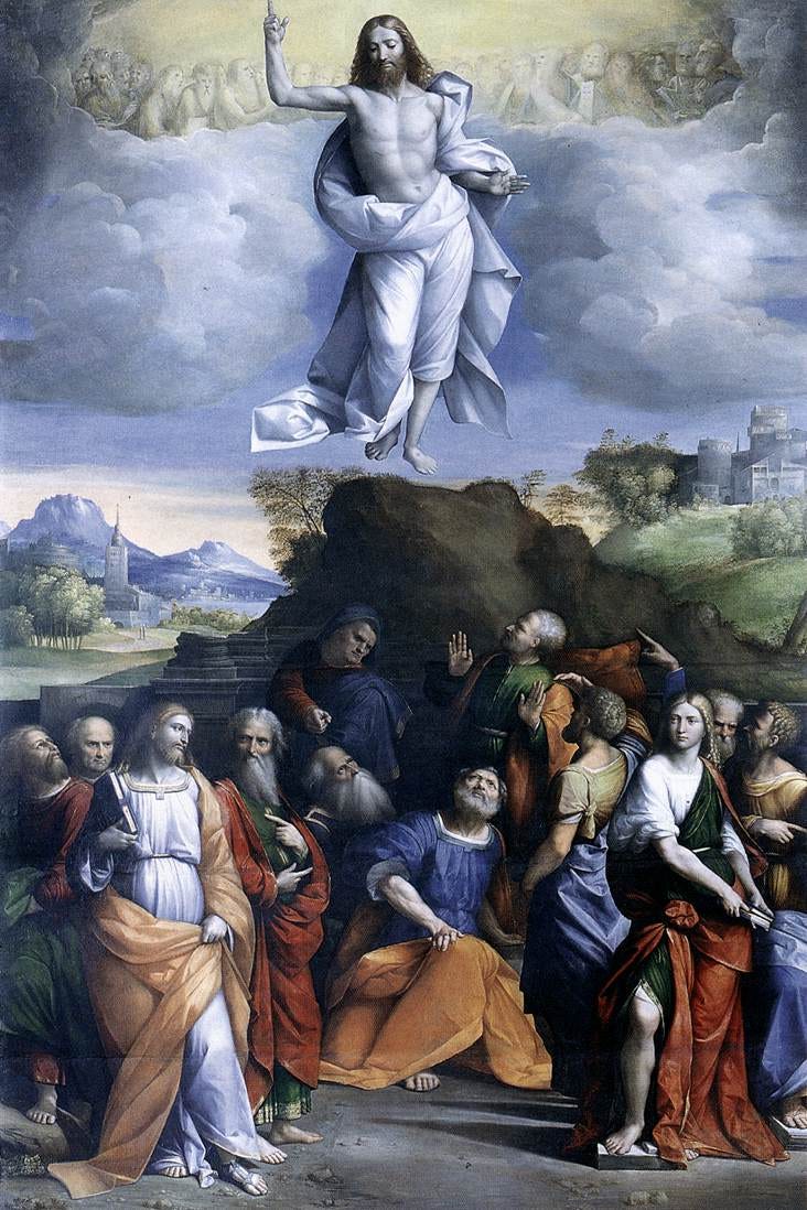 Garofalo - Ascension of Christ  1510-20 Oil on panel, 314 x 204,5 Galleria Nazionale d'Arte Antica, Rome