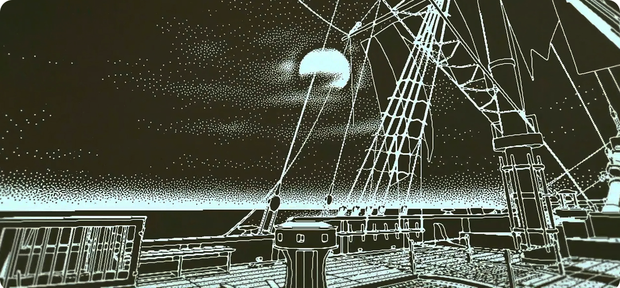screenshot from the game Return of the Obra Dinn by Lucas Pope