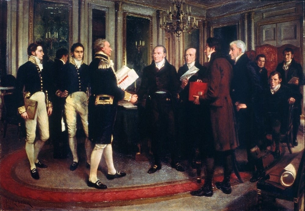 Treaty Of Ghent, 1814. /Nbritish And American Diplomats Signing The Treaty  Of Ghent, 24 December 1814. Oil On Canvas By Forestier. Poster Print by  Granger Collection - Item # VARGRC0022792 - Walmart.com - Walmart.com