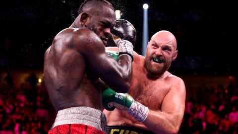 "We fought like two warriors in there," said Tyson Fury of Saturday's fight after knocking out Deontay Wilder. "We fought like two warriors in there," said Tyson Fury of Saturday's fight after knocking out Deontay Wilder.