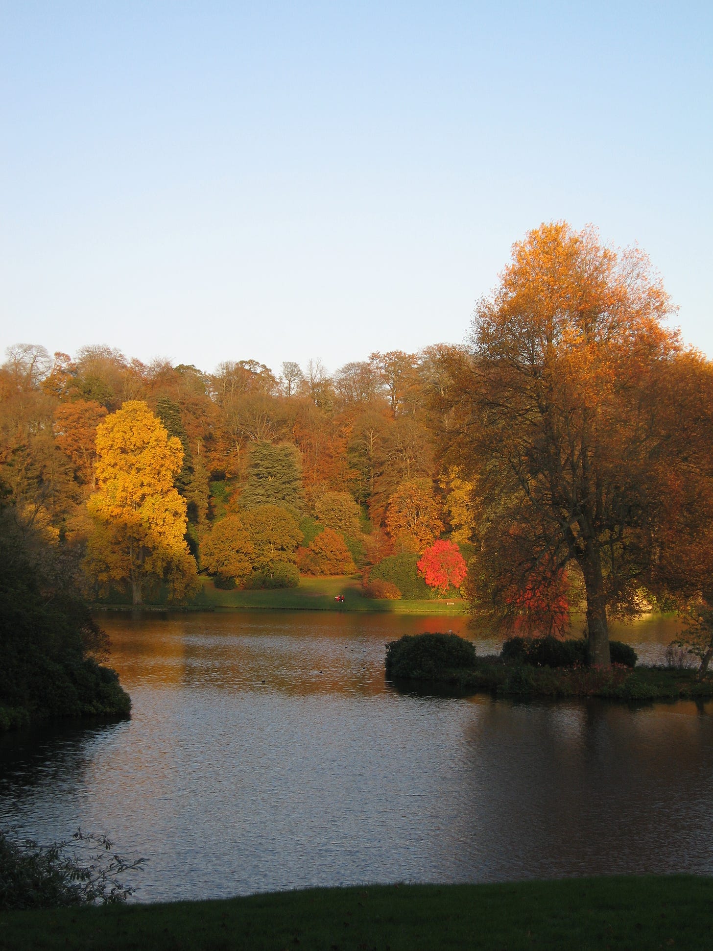 Autumn colours Stourhead Garden, Wiltshire. The trees are in lovely autumn colours
