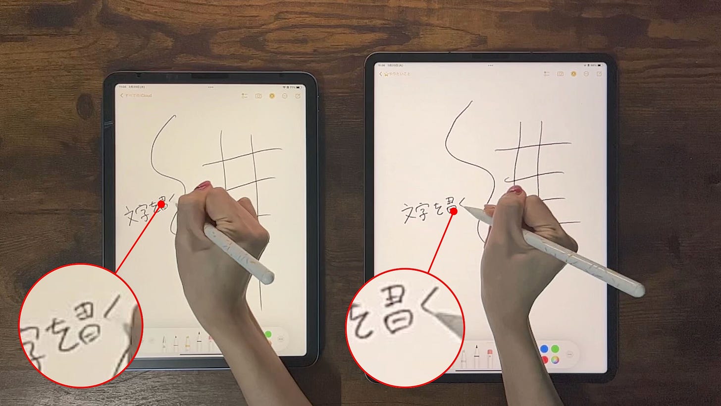 左：iPad Air /右：iPad Pro 12.9