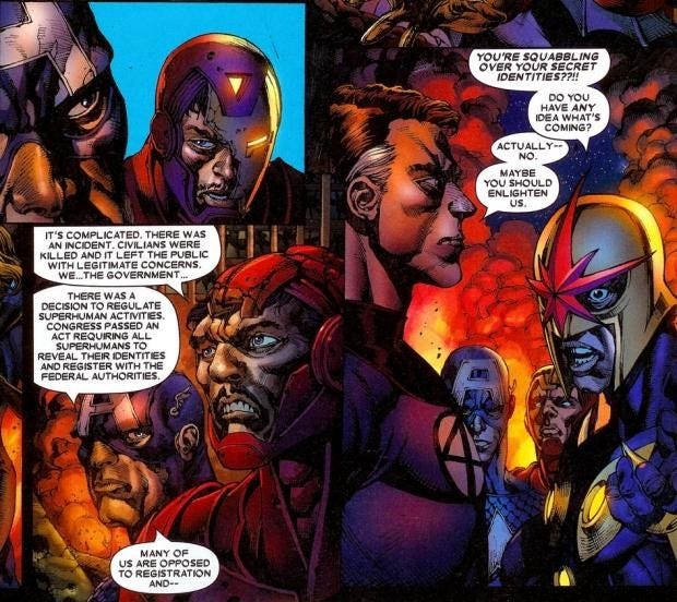 What should happen in Marvel Civil War