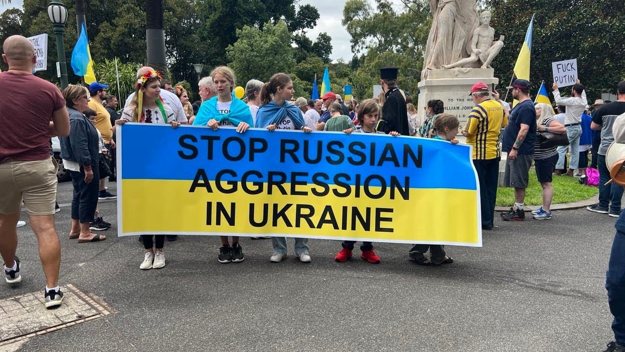 Stand By Ukraine rally (27th Feb 2022 - Melbourne, AUSTRALIA ) - YouTube