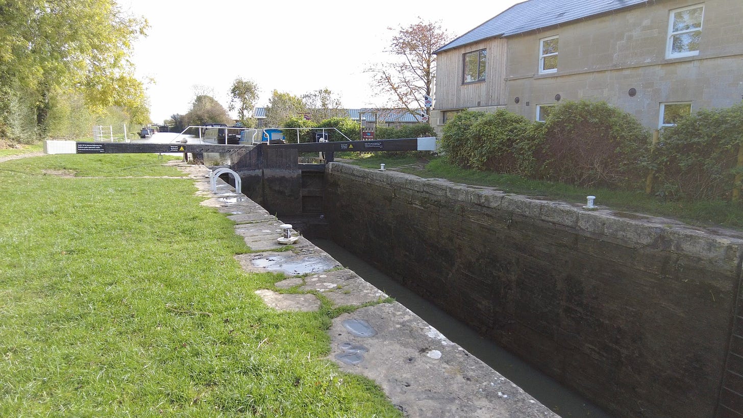 This is Buckley's Lock number 15 on the Kennet and Avon Canal at Semington, Wiltshire