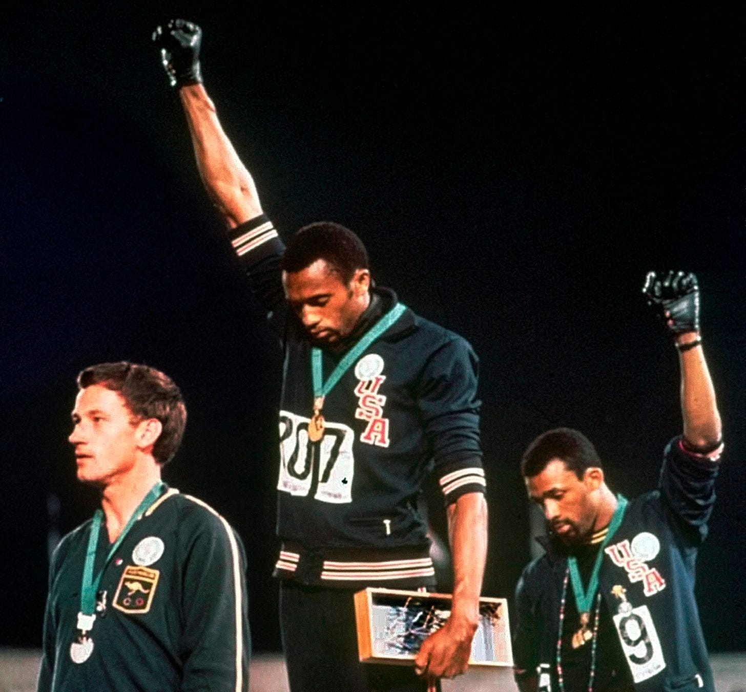 Black Power salute photo: Tommie Smith and John Carlos raised their fists  during the 1968 Summer Olympics in Mexico City - The Washington Post