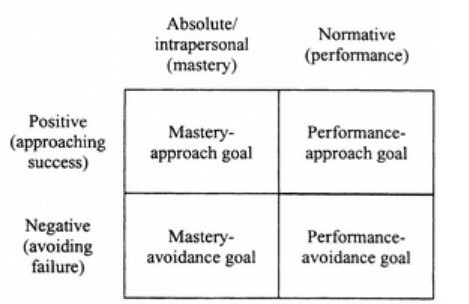 The 2x2 achievement goal framework