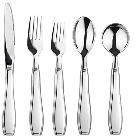 Amazon.com: Linelax Weighted Utensils for Tremors and Parkinsons - 5 Piece Heavy Weight Steel Silverware Set of Knife, 2 Forks, Teaspoon and Soup Spoon - Adaptive Eating Flatware Helps Hand Tremor, Parkinson : Amazon.com: Linelax Weighted Utensils for Tremors and Parkinsons - 5 Piece Heavy Weight Steel Silverware Set of Knife, 2 Forks, Teaspoon and Soup Spoon - Adaptive Eating Flatware Helps Hand Tremor, Parkinson :