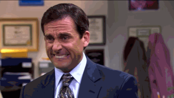 From which episode is the famous Michael Scott grimace face? : DunderMifflin