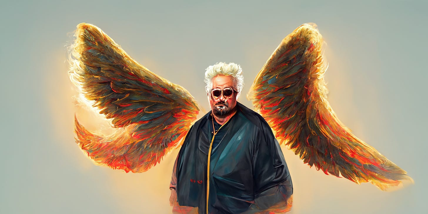 Guy Fieri with angel wings