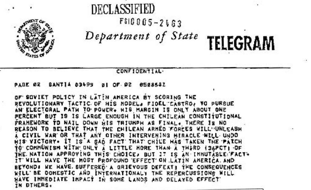 Archivos de la CIA: Golpe de estado del 11 de septiembre en Chile