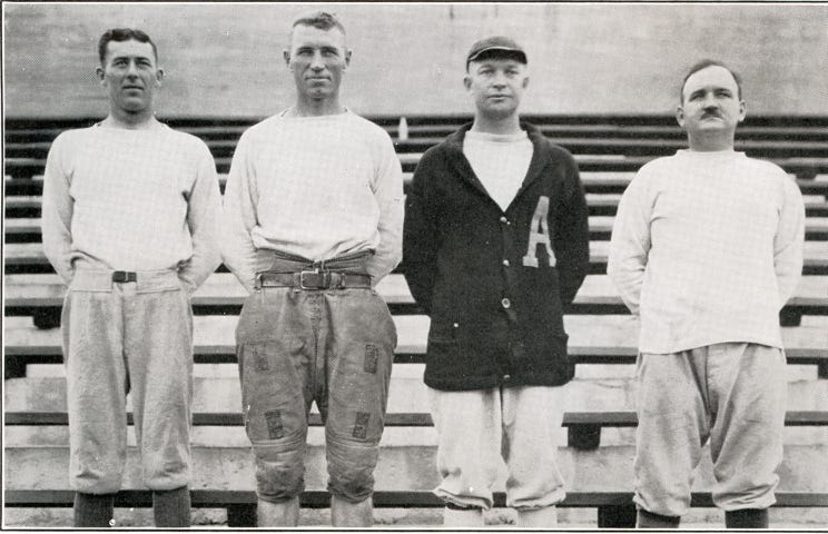 Dwight Eisenhower, in Army sweater, with other 1926 Fort Benning football coaches