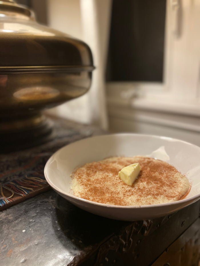 Porridge with a dollop of butter. Porridge with a dollop of butter.