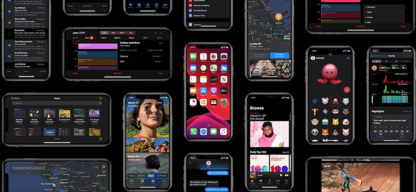 Image result for ios 13 dark mode