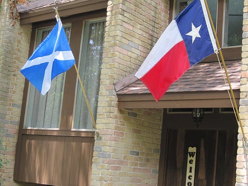 Scotland and Texas Flags