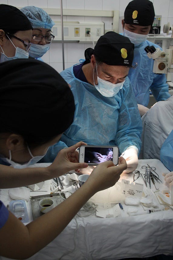 Dr. James Muecke with his team in Vietnam. Photo credit: Sight For All foundation