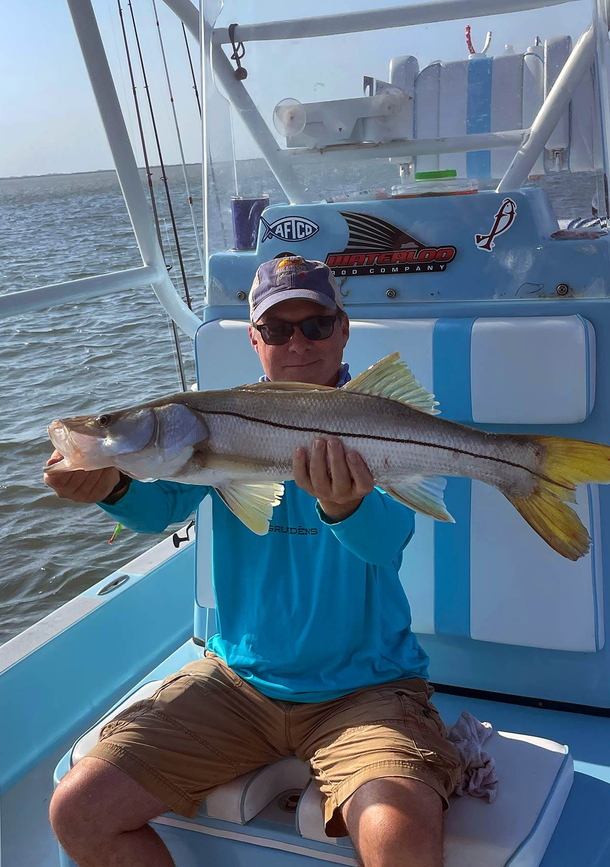 Hank Shaw holding a large snook. 