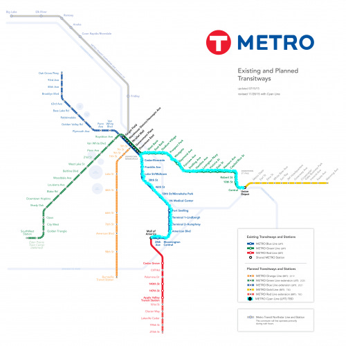 Metro Transit Diagram with Cyan Line added