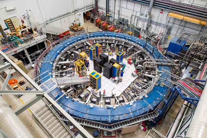 The superconducting magnetic storage ring at the Fermilab is 50 feet in diameter. Reidar Hahn/Fermilab The superconducting magnetic storage ring at the Fermilab is 50 feet in diameter. Reidar Hahn/Fermilab