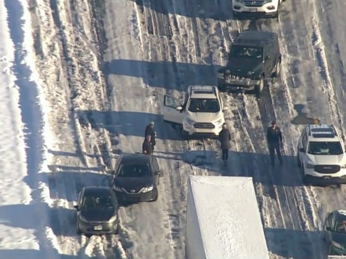 Cars Trapped on I-95 Are Stuck With 4 Inches of Ice Under the Vehicles