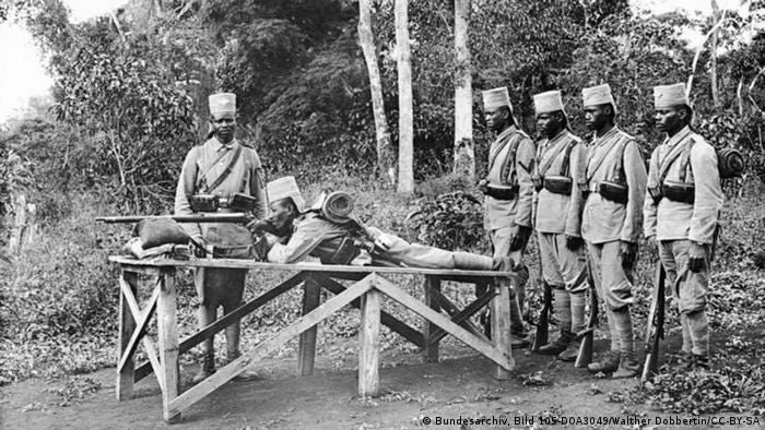 ASkara soldiers at shooting practice in German East Africa