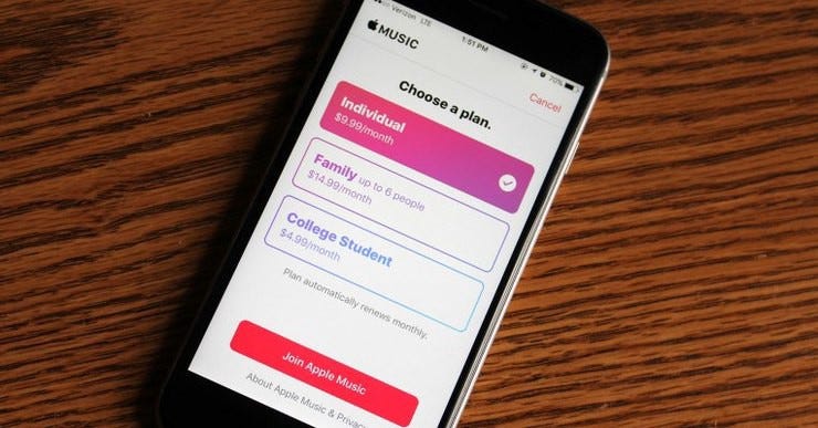 Apple music signup ios