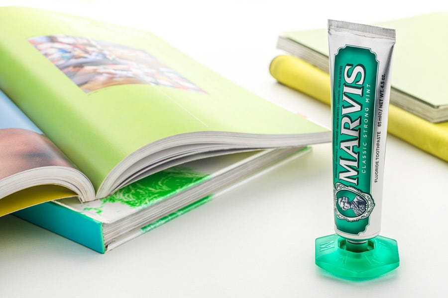 Marvis presents the colourful toothpaste holder designed by Giulio  Iacchetti | Fuorisalone Magazine
