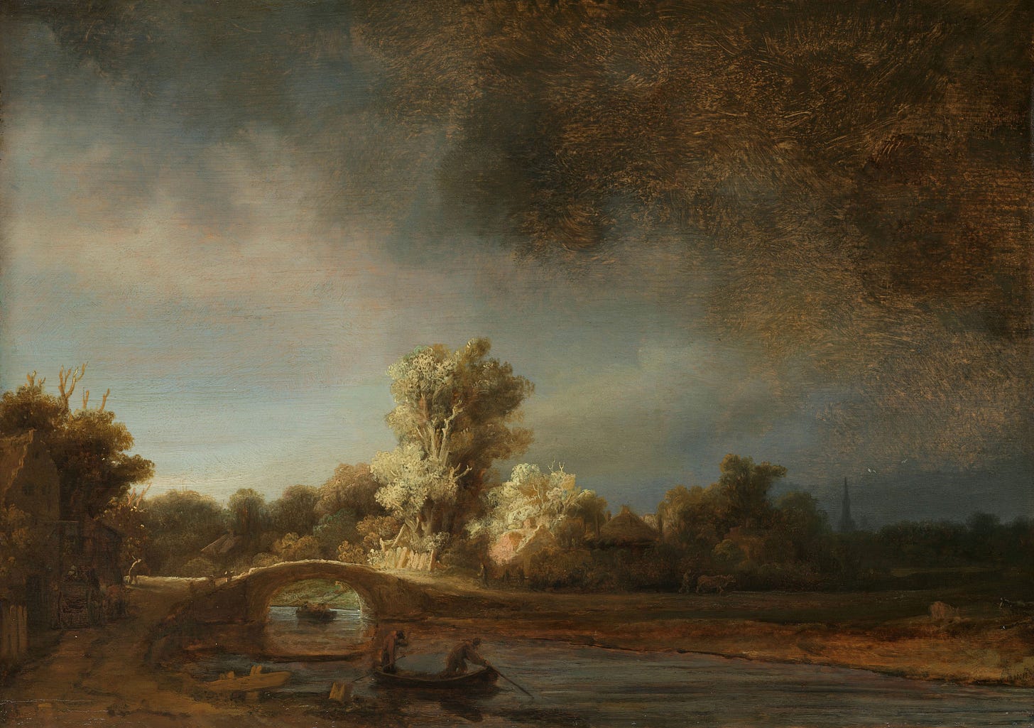 Landscape with a Stone Bridge (c. 1638) by Rembrandt van Rijn