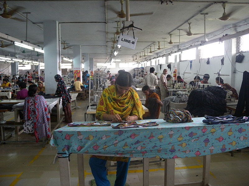 A garment and textile factory in Dhaka, Bangladesh