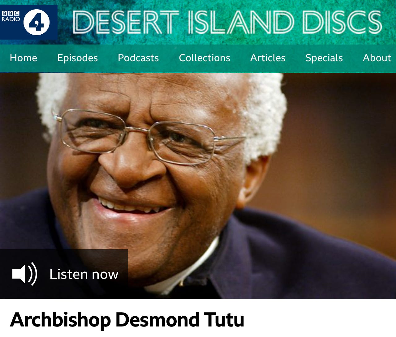 Desert Island Discs - Archbishop Desmond Tutu image