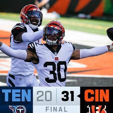 NFL - FINAL: Joe Burrow and the Cincinnati Bengals get a win over the  Tennessee Titans! #TENvsCIN | Facebook