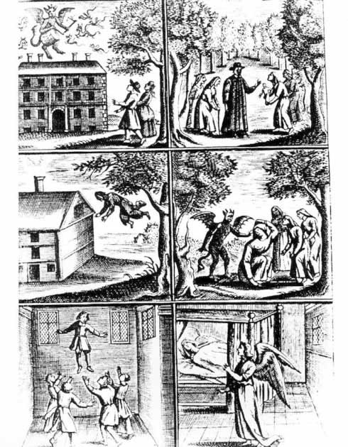 17th century illustrations showing the legend of the Demond of Tedworth (Public Domain)