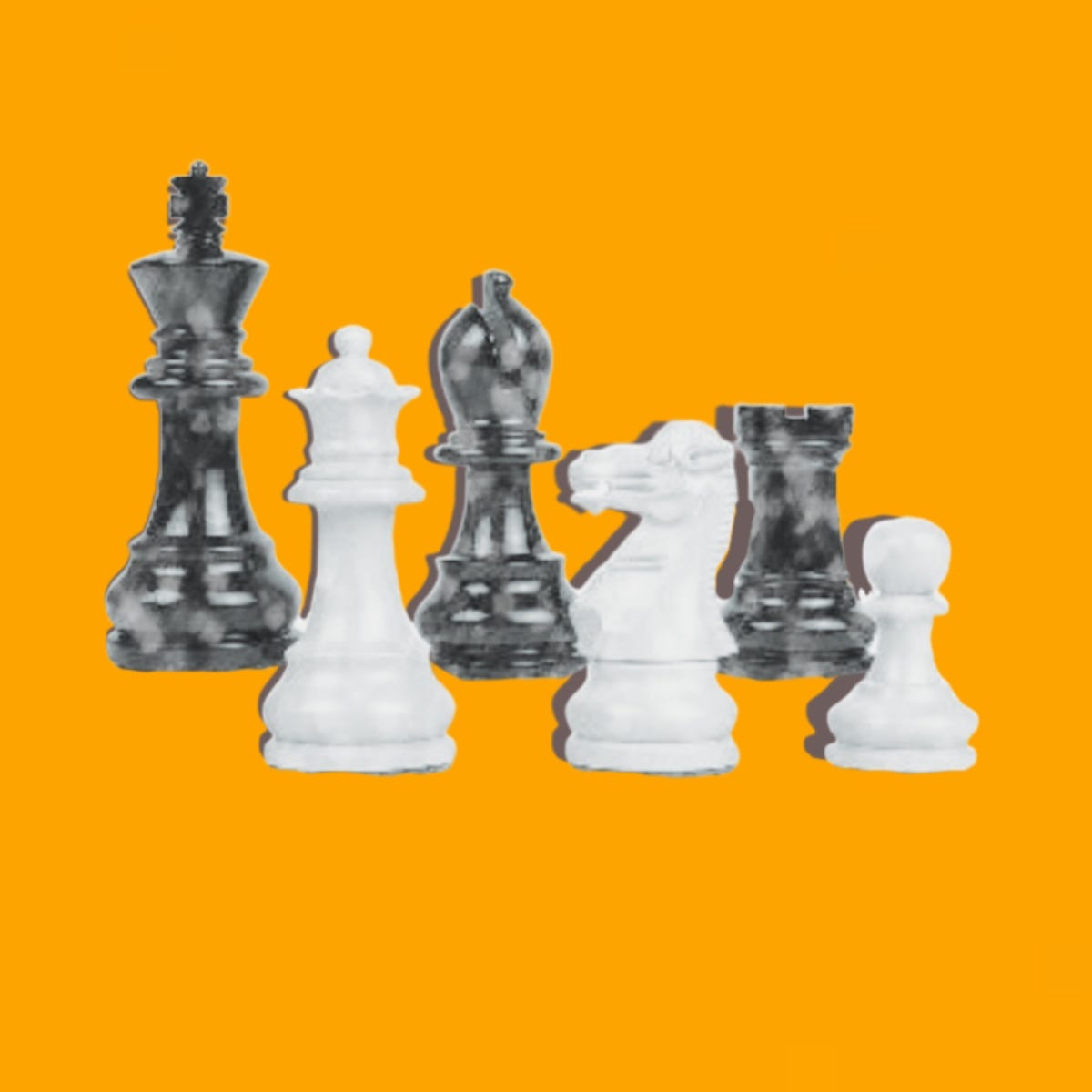 An illustration of chess pieces.