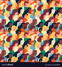 Diverse woman crowd pattern for womens day Vector Image