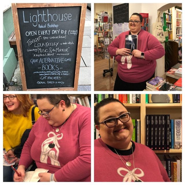 Pictures of Lola at her book at Lighthouse Books