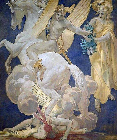 Perseus on Pegasus Slaying Medusa by John Singer Sargent, 1925 | Art,  Sargent art, Mythology art