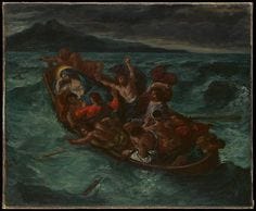This contains: Eugène Delacroix:Christ Asleep during the Tempest c1853-16x12(A3) Poster