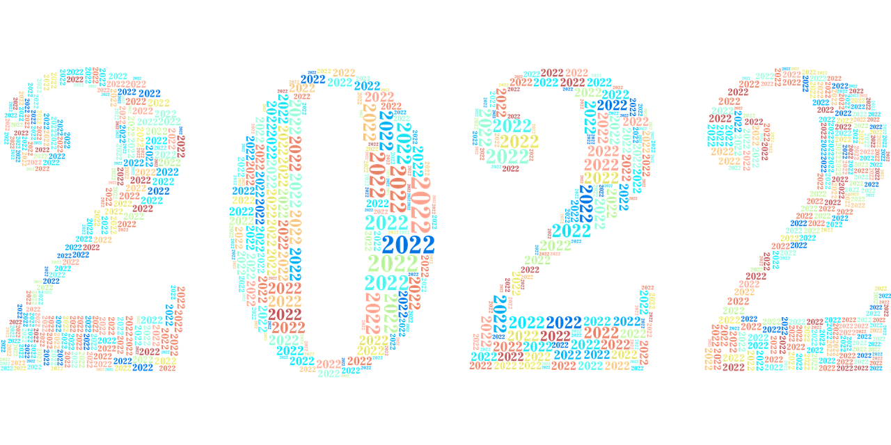 New Year 2022 Typography Colorful - Free vector graphic on Pixabay