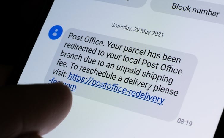 Messages about deliveries are a common way to spread malware.