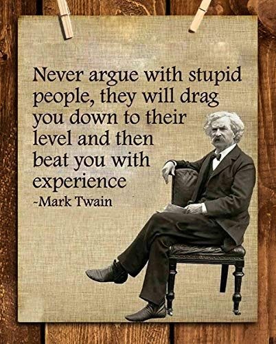 Amazon.com: Mark Twain- Funny Quotes Wall Art-"Never Argue With Stupid ...