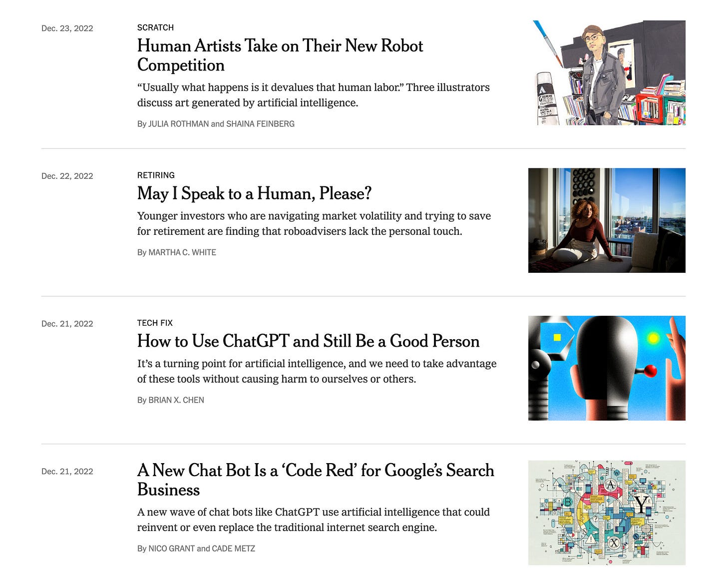 the New York Times being pessimistic about AI