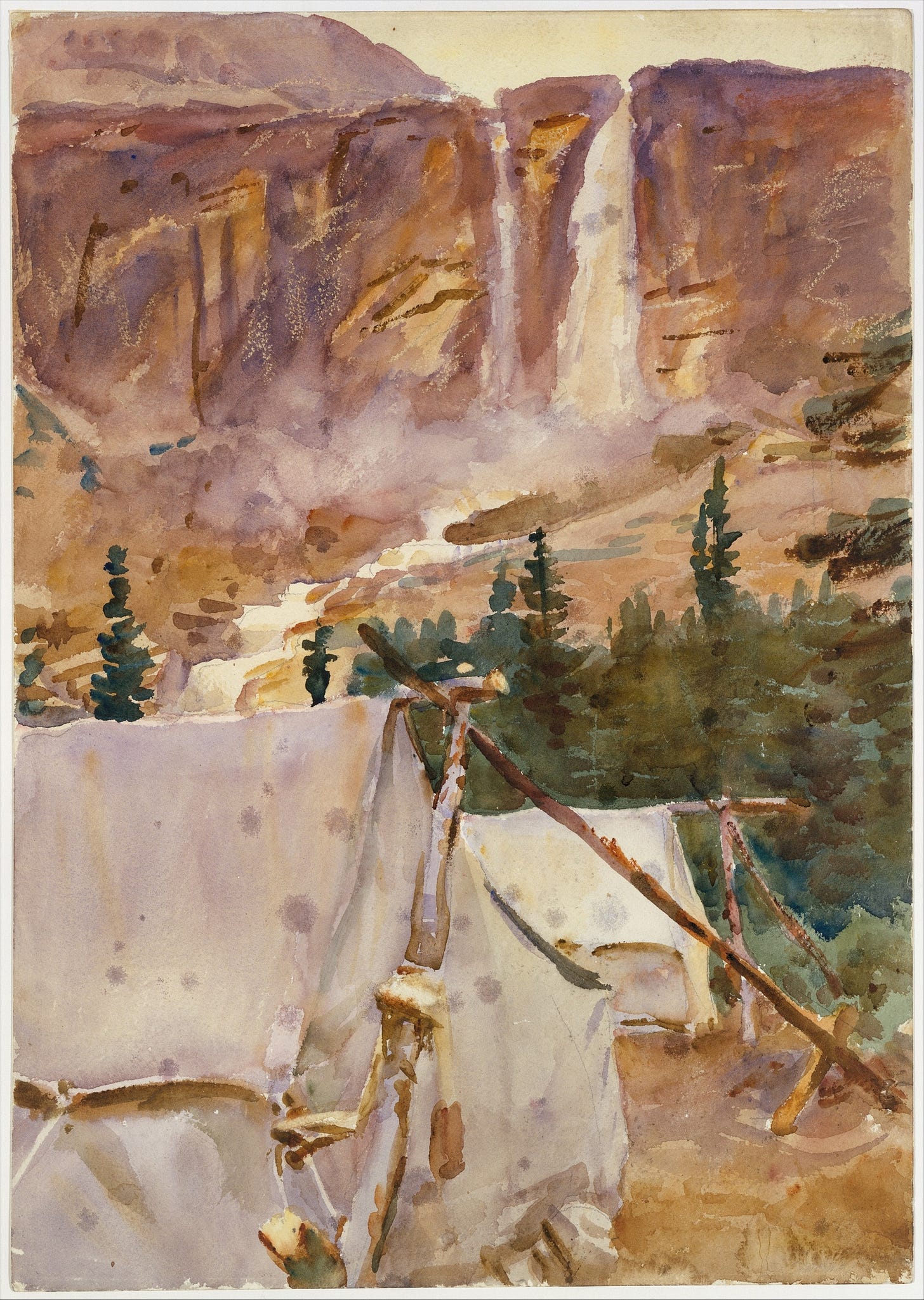 Camp and Waterfall (1916)