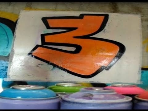 How to do graffiti street art number 3 / ศิลปะ ขั้น เทพ ลง สี ด้วย ส เปย์ -  YouTube