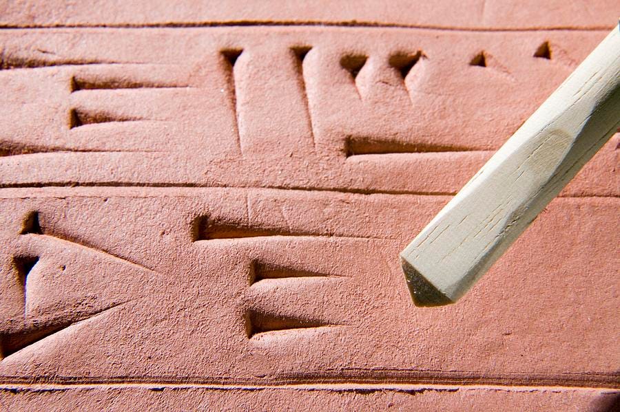 Cuneiform Clay Tablet And Stylus Photograph by Sheila Terry