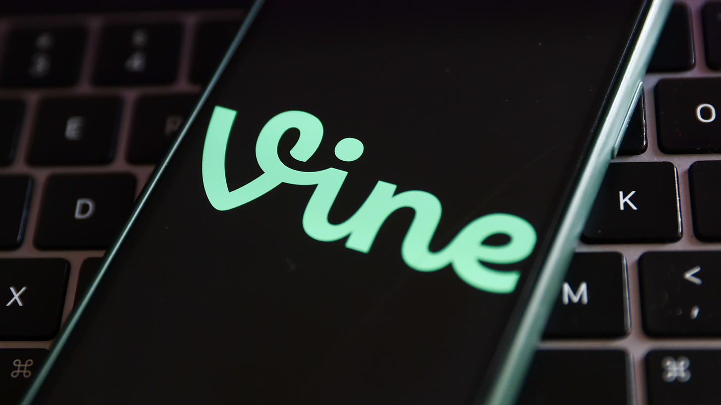 The Vine logo on a phone