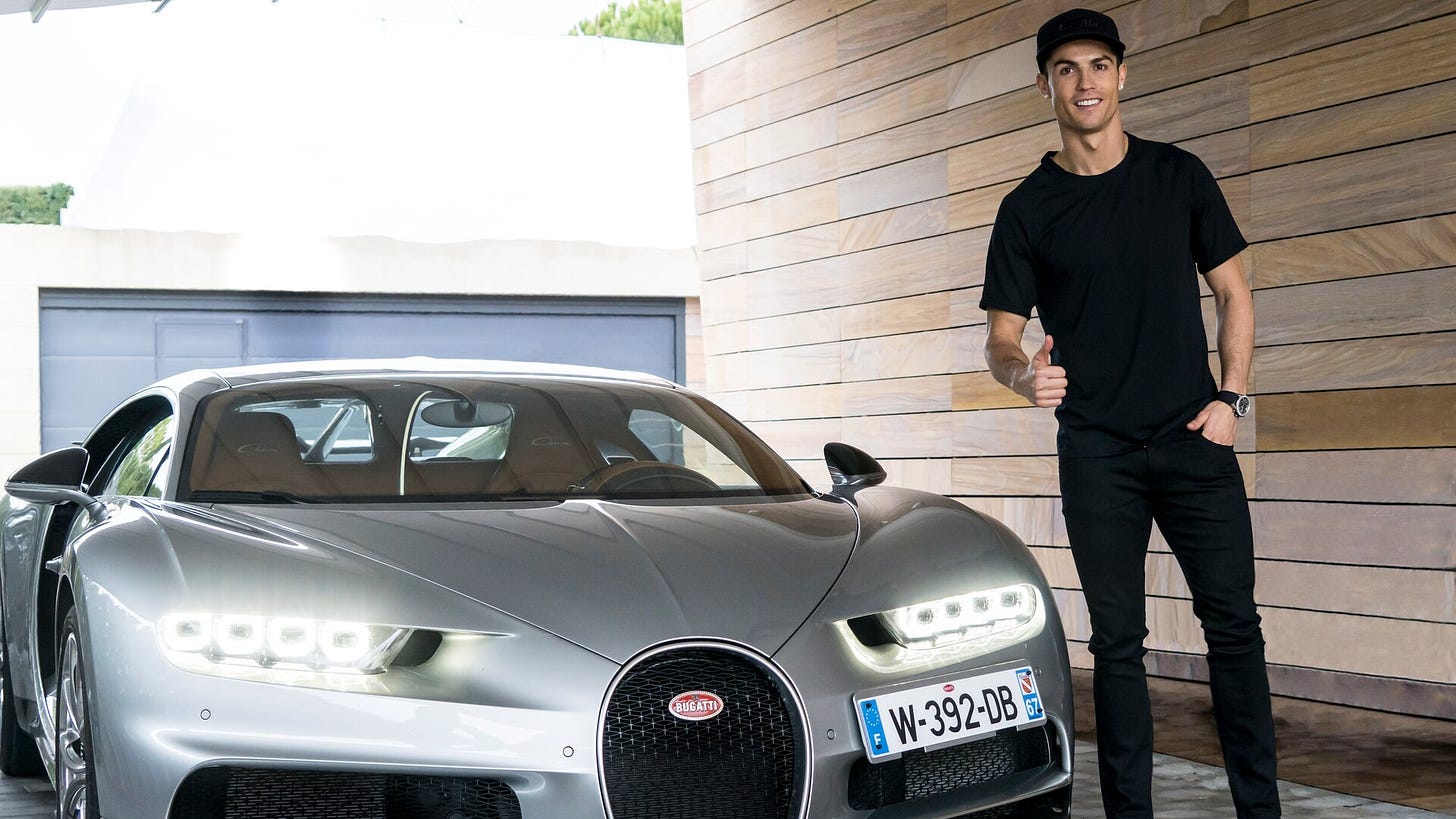 Cristiano Ronaldo and bugatti