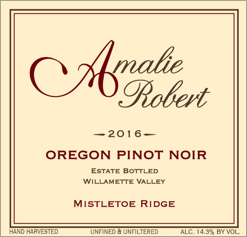 Amalie Robert Mistletoe Ridge Pinot Noir.