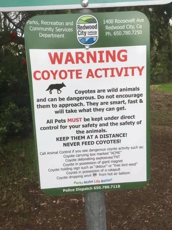 Fine print is everywhere, even on signs warning of coyotes with TNT or Acme products