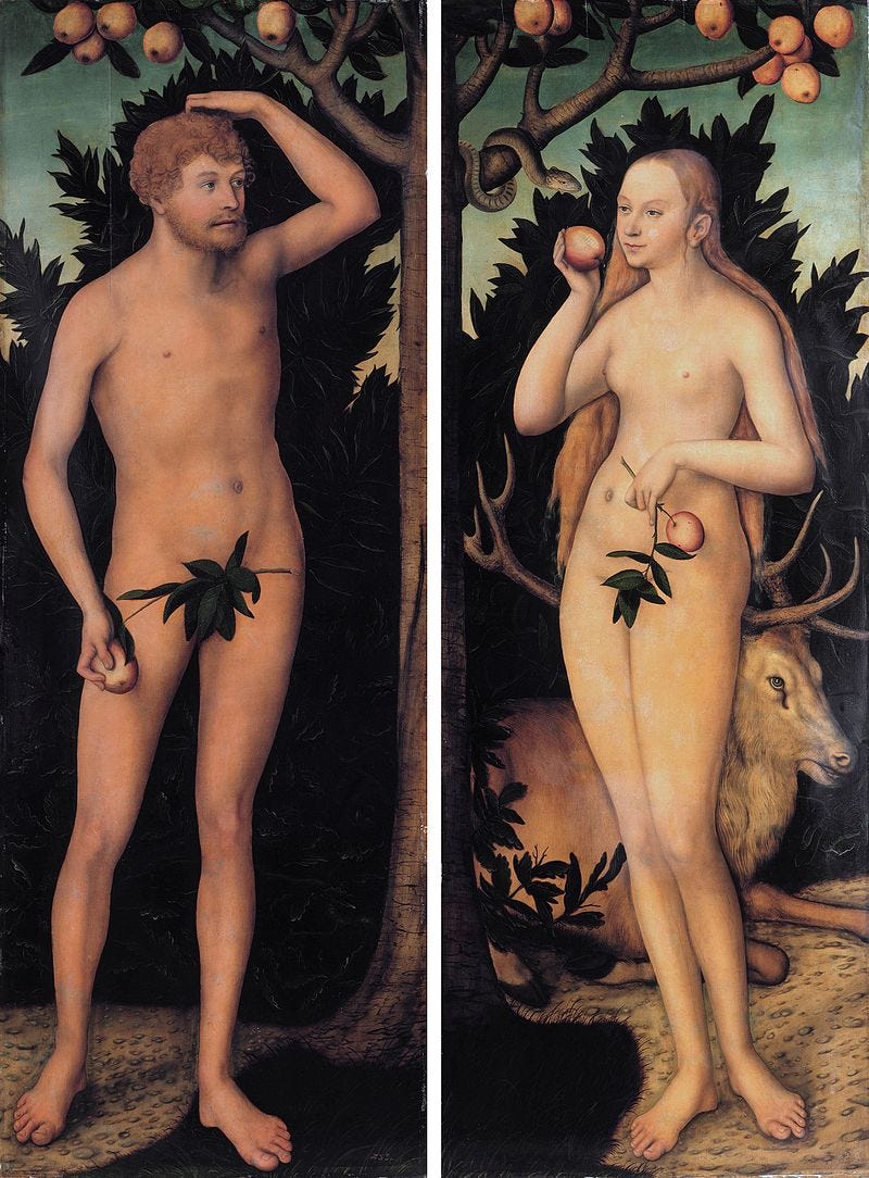 Adam and Eve, by Lucas Cranach the Younger